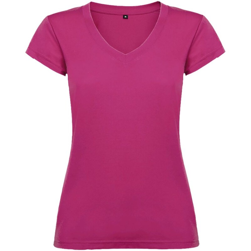 Dámské tričko s krátkým rukávem a výstřihem do V, ROLY VICTORIA, růžová, vel. 3XL