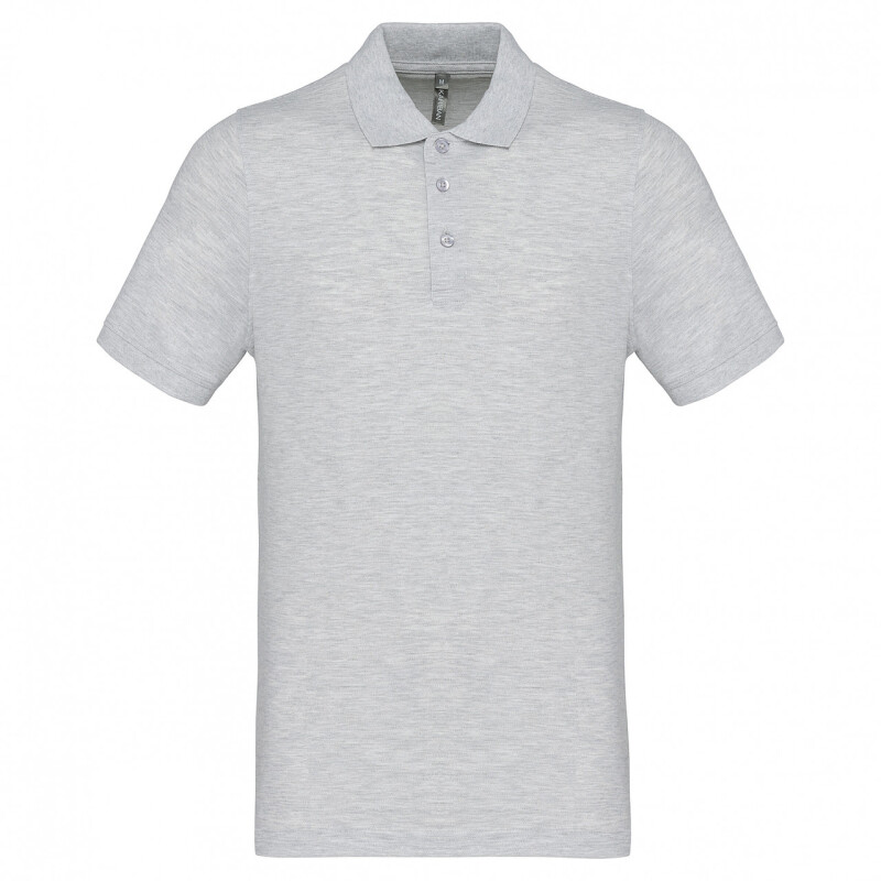 Pánské polotriko KARIBAN SHORT-SLEEVED PIQUÉ POLO SHIRT, světle šedá, S
