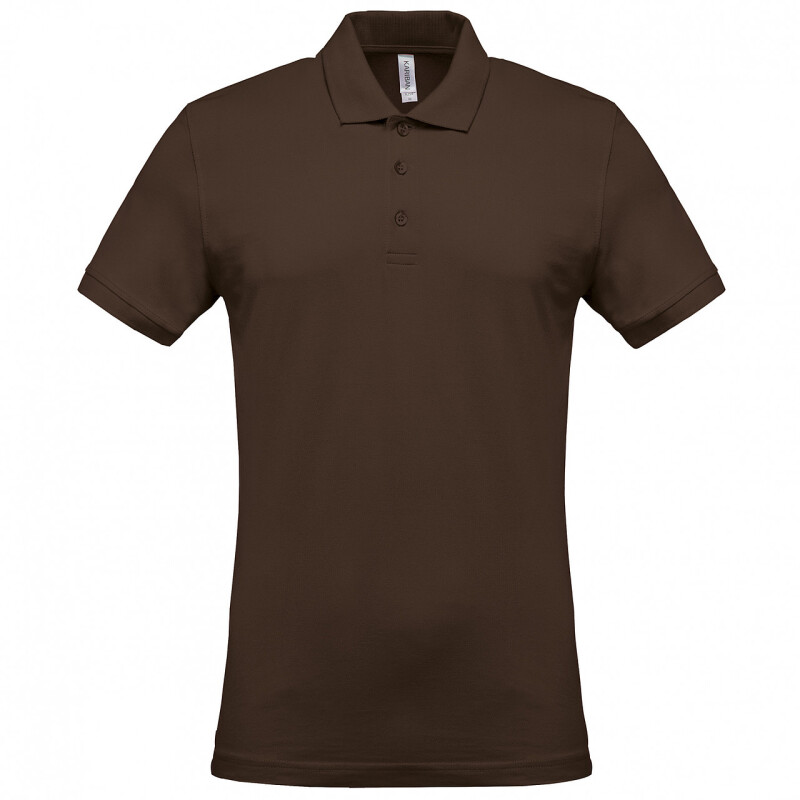 Pánské polotriko KARIBAN SHORT-SLEEVED PIQUÉ POLO SHIRT, tmavě hnědá, 4XL