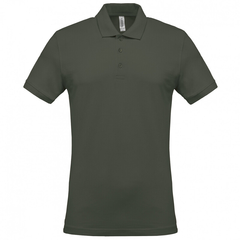 Pánské polotriko KARIBAN SHORT-SLEEVED PIQUÉ POLO SHIRT, vojenská zelená tmavá, 2XL