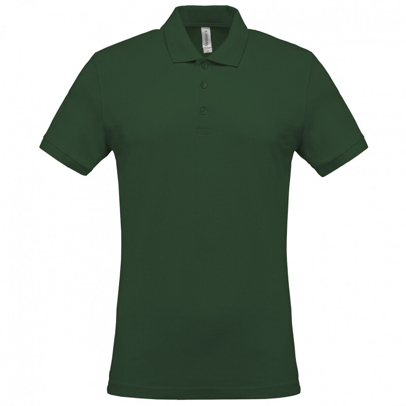 Pánské polotriko KARIBAN SHORT-SLEEVED PIQUÉ POLO SHIRT, tmavě zelená, L