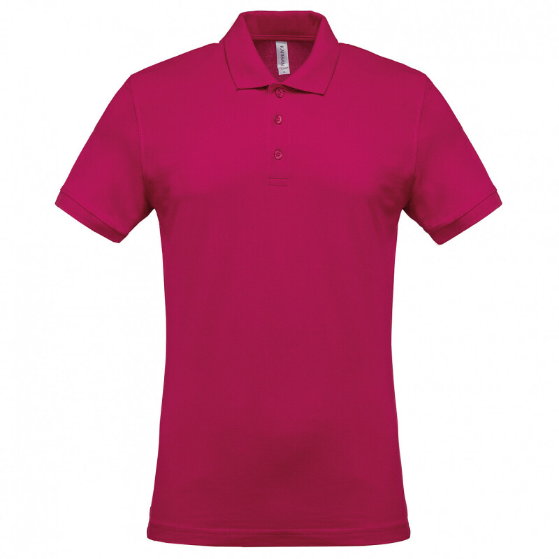 Pánské polotriko KARIBAN SHORT-SLEEVED PIQUÉ POLO SHIRT, fuksiová, 2XL