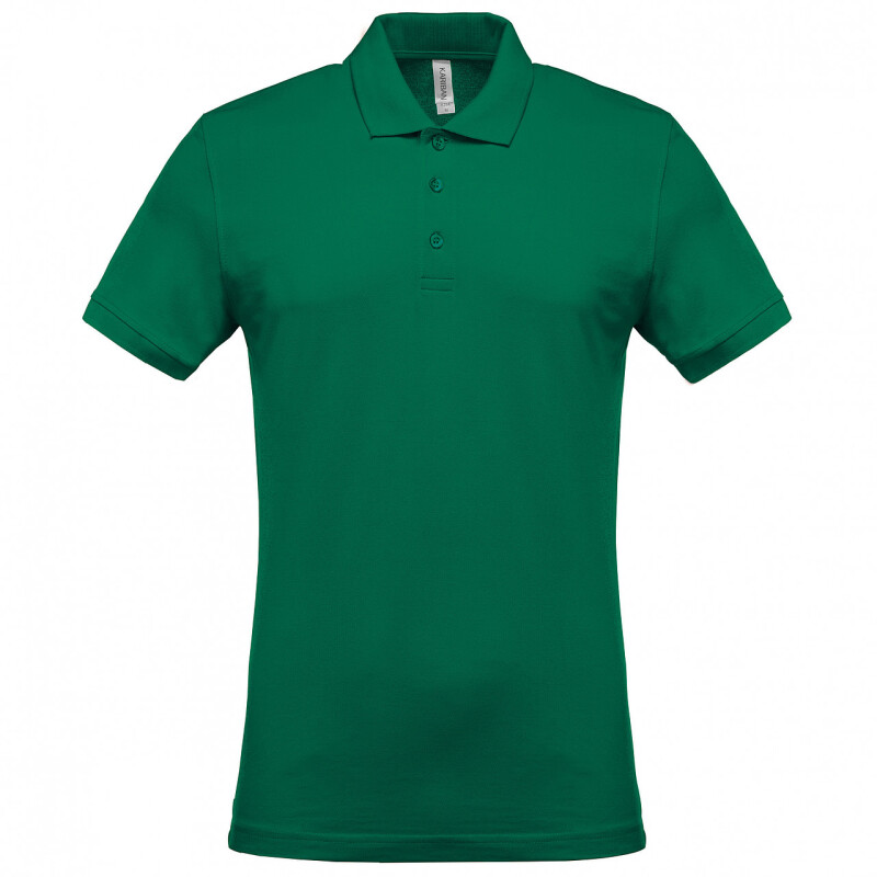 Pánské polotriko KARIBAN SHORT-SLEEVED PIQUÉ POLO SHIRT, středně zelená, XL