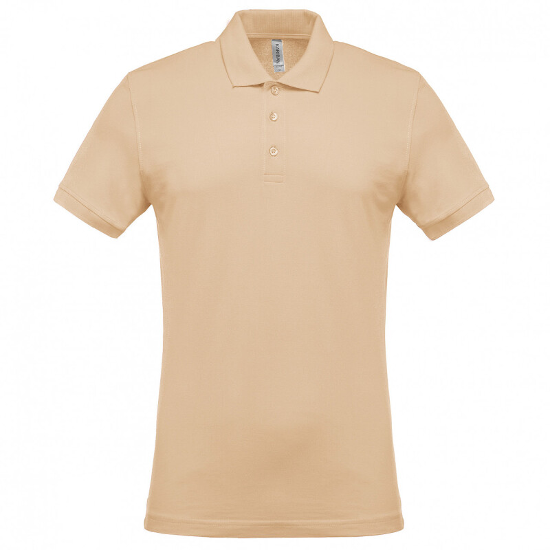 Pánské polotriko KARIBAN SHORT-SLEEVED PIQUÉ POLO SHIRT, béžová, 3XL