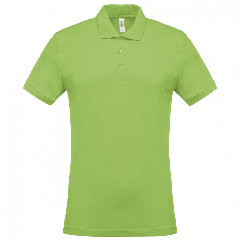 Pánské polotriko KARIBAN SHORT-SLEEVED PIQUÉ POLO SHIRT, světle zelená, S