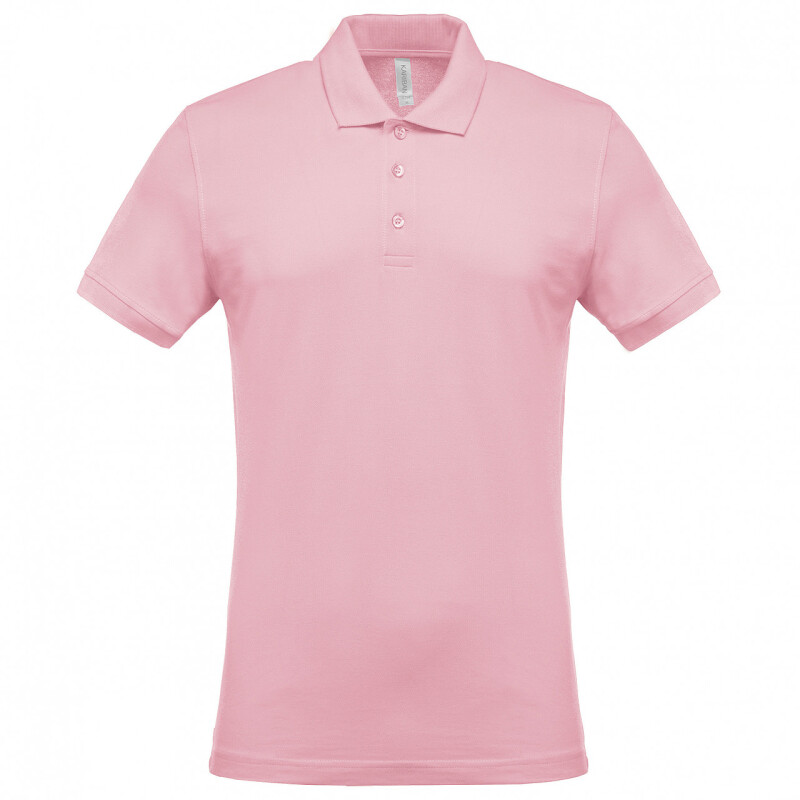 Pánské polotriko KARIBAN SHORT-SLEEVED PIQUÉ POLO SHIRT, světle růžová, XL