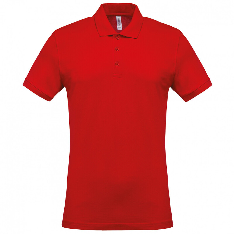 Pánské polotriko KARIBAN SHORT-SLEEVED PIQUÉ POLO SHIRT, červená, M