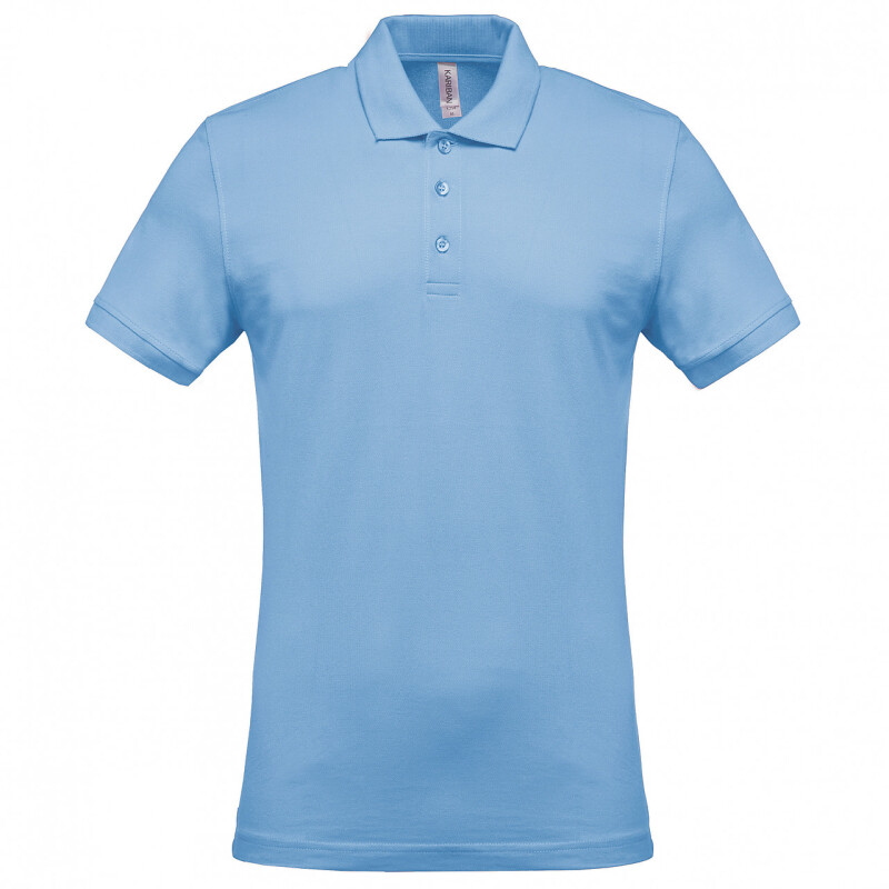 Pánské polotriko KARIBAN SHORT-SLEEVED PIQUÉ POLO SHIRT, světle modrá, L