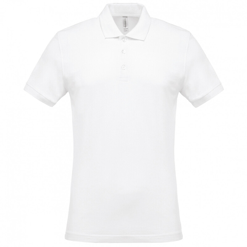 Pánské polotriko KARIBAN SHORT-SLEEVED PIQUÉ POLO SHIRT, bílá, M