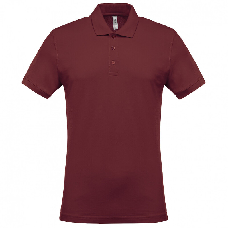 Pánské polotriko KARIBAN SHORT-SLEEVED PIQUÉ POLO SHIRT, vínová, 2XL