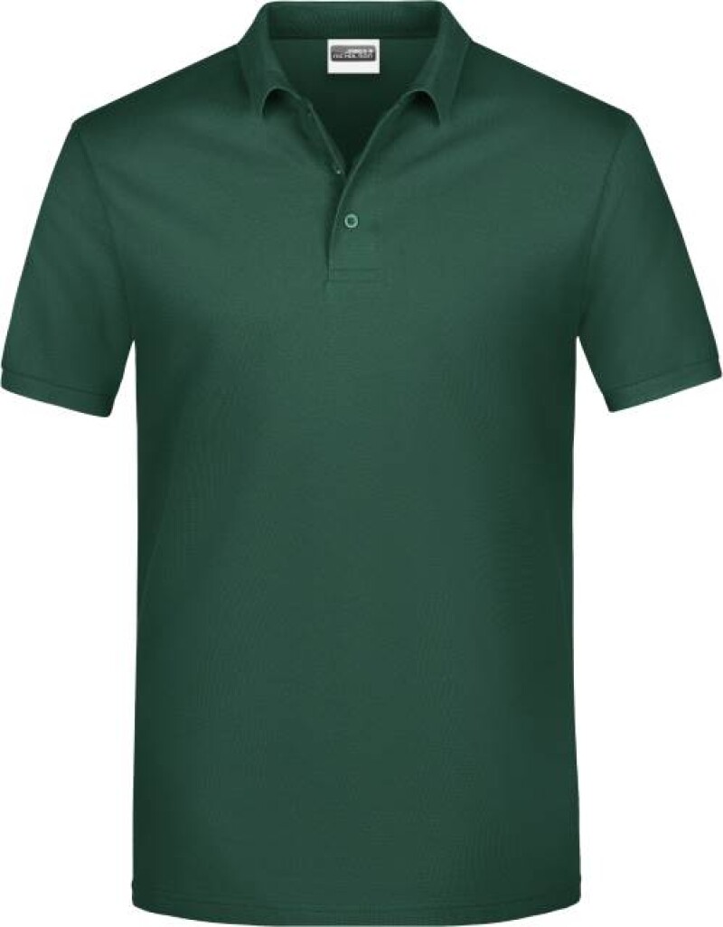 Pánské piqué polo James & Nicholson, tmavě zelená, XXL