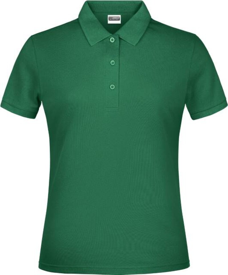 Dámské piqué polo James & Nicholson, středně zelená, XL