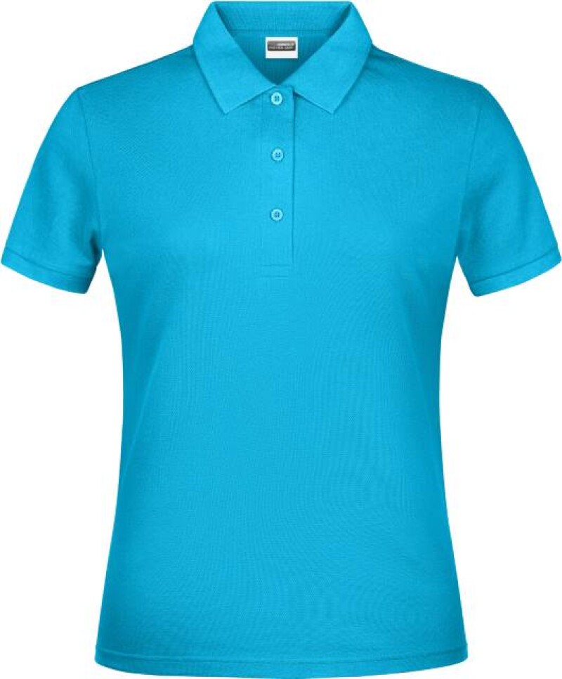 Dámské piqué polo James & Nicholson, tyrkysová, 3XL