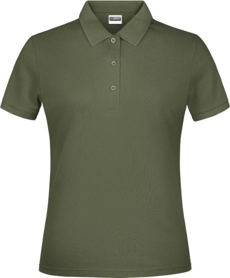 Dámské piqué polo James & Nicholson, sv. vojenská zelená, XS