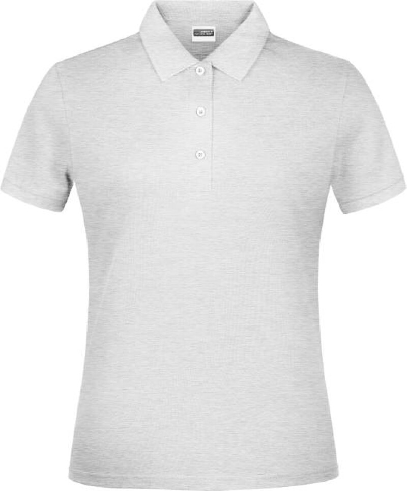 Dámské piqué polo James & Nicholson, světle šedý melír, M