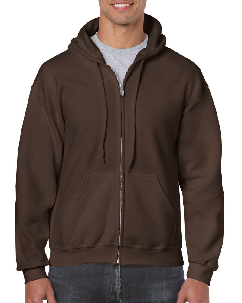 Pánská mikina GILDAN HEAVY BLEND ADULT FULL ZIP HOODED 271g, středně hnědá, M