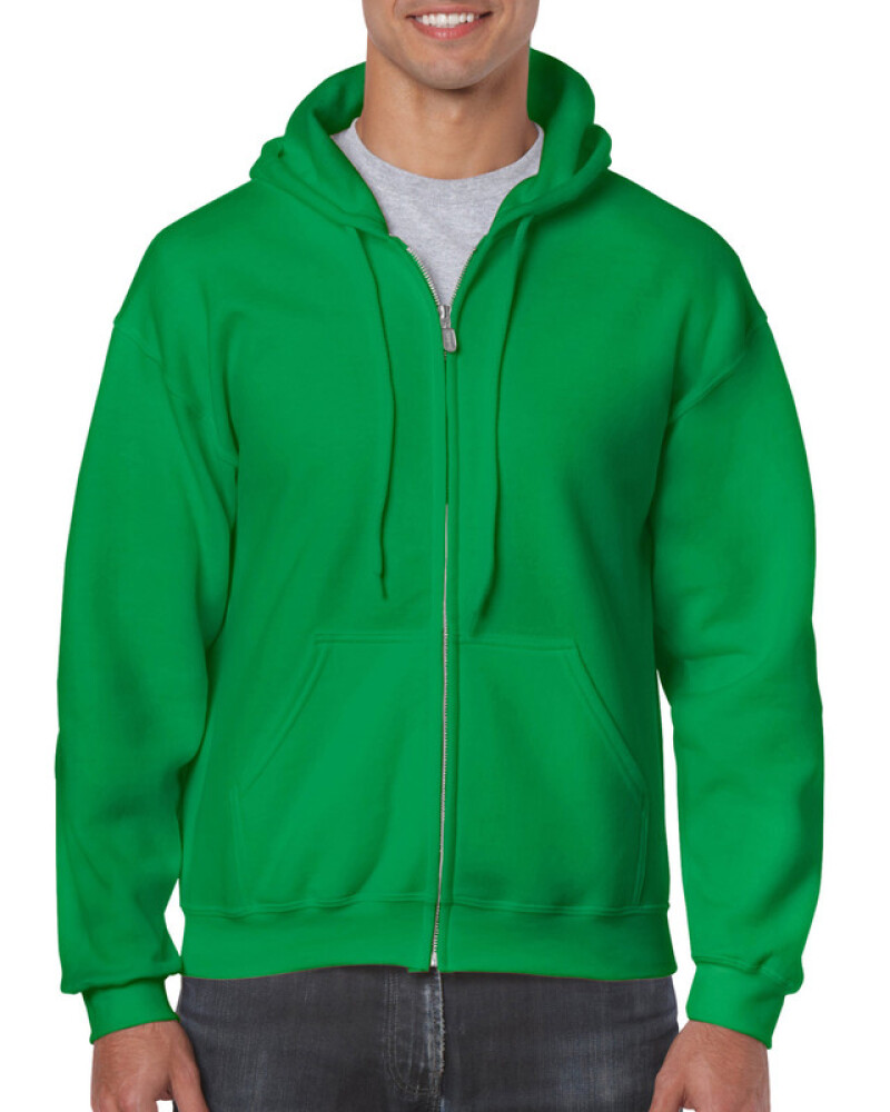Pánská mikina GILDAN HEAVY BLEND ADULT FULL ZIP HOODED 271g, středně zelená, L
