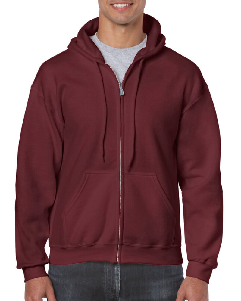 Pánská mikina GILDAN HEAVY BLEND ADULT FULL ZIP HOODED 271g, červenohnědá, 3XL