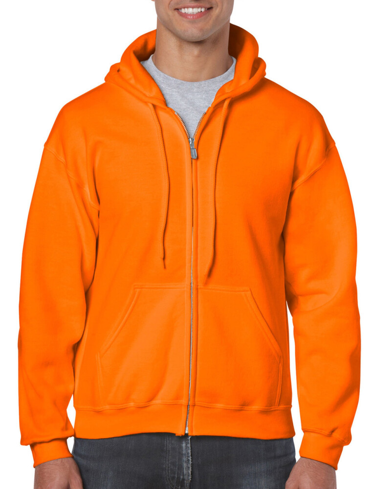 Pánská mikina GILDAN HEAVY BLEND ADULT FULL ZIP HOODED 271g, světle oranžová, L