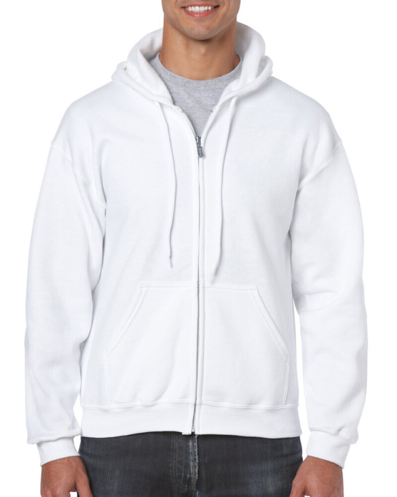 Pánská mikina GILDAN HEAVY BLEND ADULT FULL ZIP HOODED 271g, bílá, XL