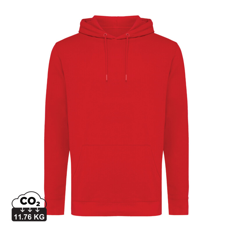 Mikina s kapucí z recyklované bavlny, tmavě červená, 3XL