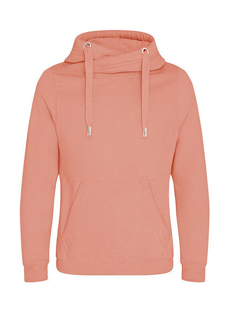 Unisex mikina s kapucňou Awdis Cross Neck Hoodie, oranžová, veľkosť XS