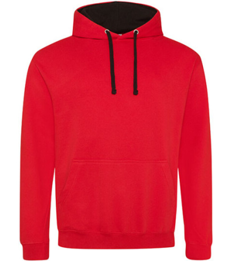 Unisex mikina s kapucí VARSITY HOODIE, červená/černá, velikost M