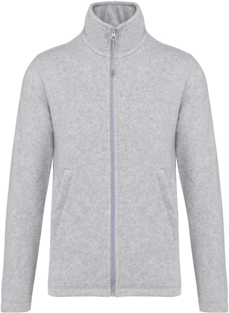Pánská mikrofleecová mikina Kariban fleece jacket men, šedá, vel. L