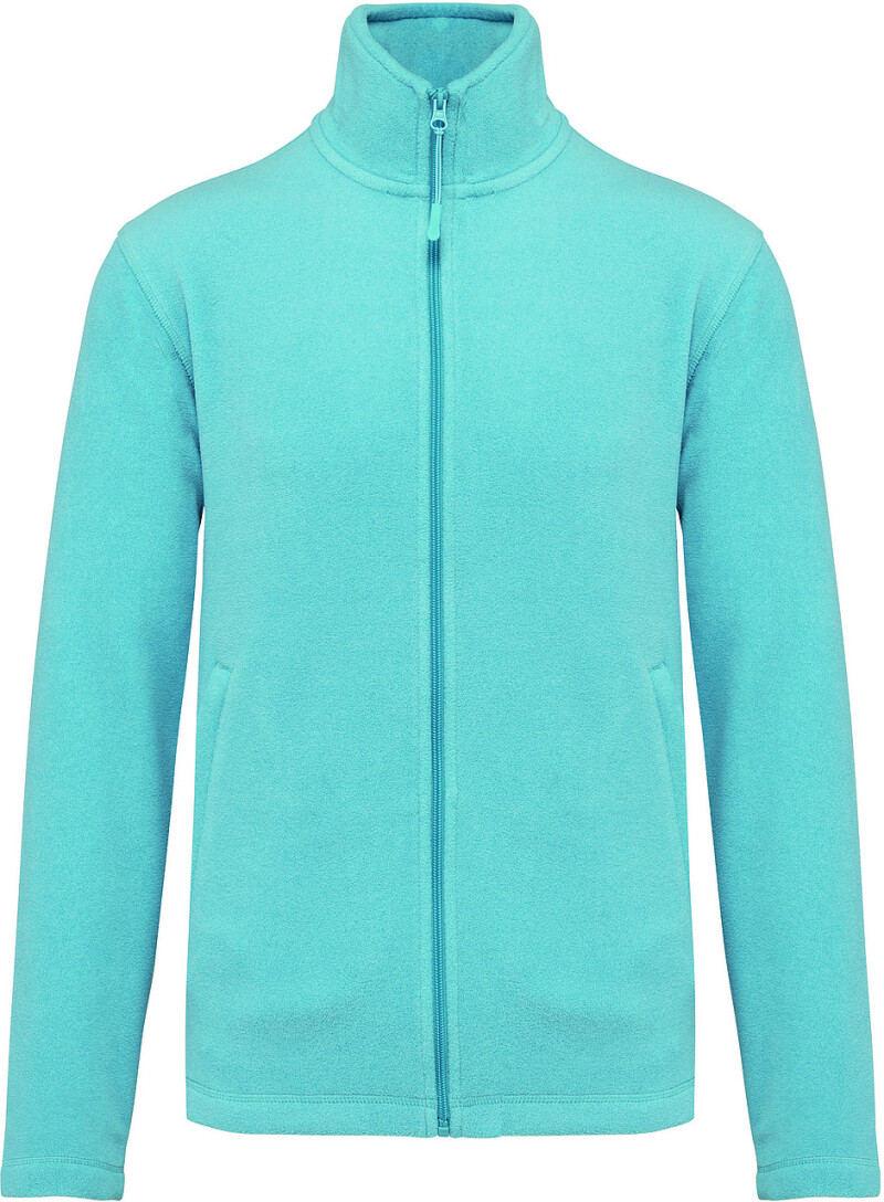 Pánská mikrofleecová mikina Kariban fleece jacket men, modrý melír, vel. 4XL