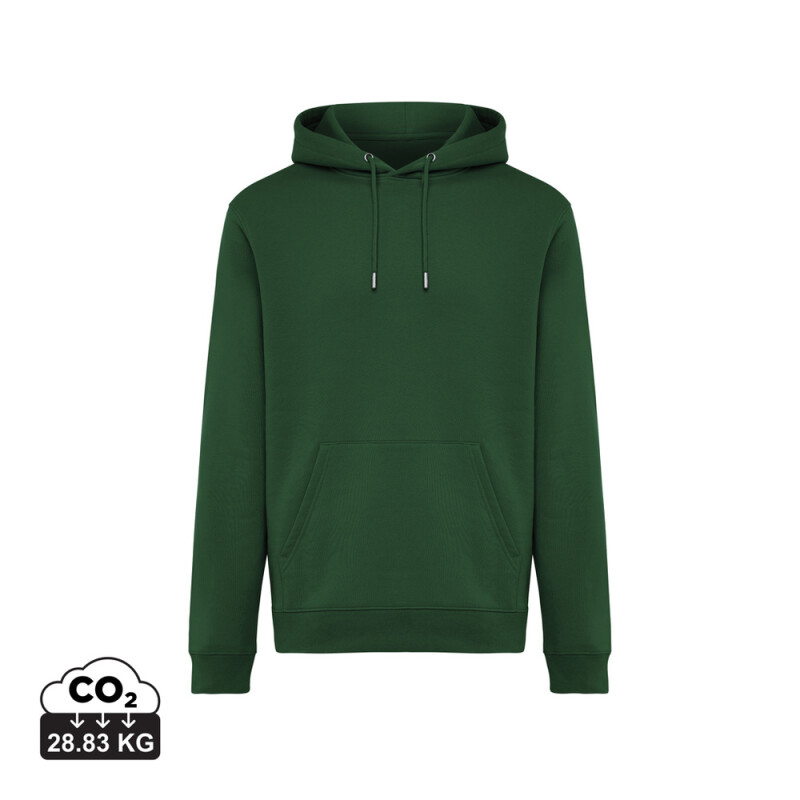 Unisex mikina s kapucňou Iqoniq Joshua, tmavozelená, veľkosť M