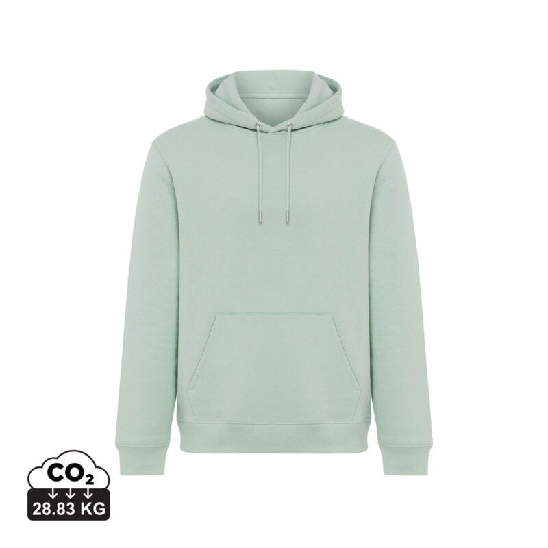 Unisex mikina s kapucňou Iqoniq Joshua, jemne zelená, veľkosť M