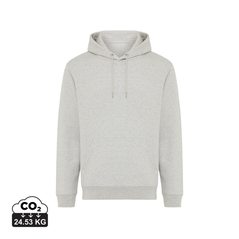 Unisex mikina s kapucňou Iqoniq Joshua, veľkosť L, svetlosivý melír
