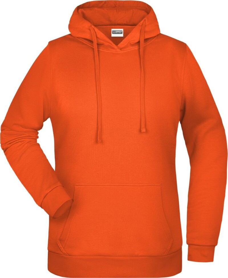 Dámská mikina s kapucí James Nicholson sweat hoodie women, oranžová, vel. XS
