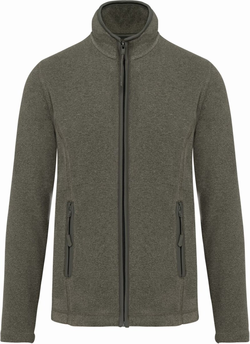 Dámská mikrofleecová mikina Kariban fleece jacket women, tmavě zelený melír, vel. M