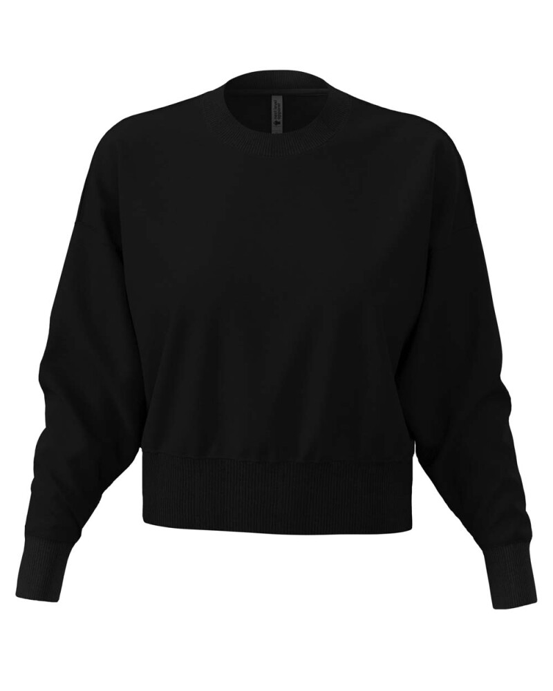 Dámska oversize croptop mikina Next Level, čierna, veľkosť XS