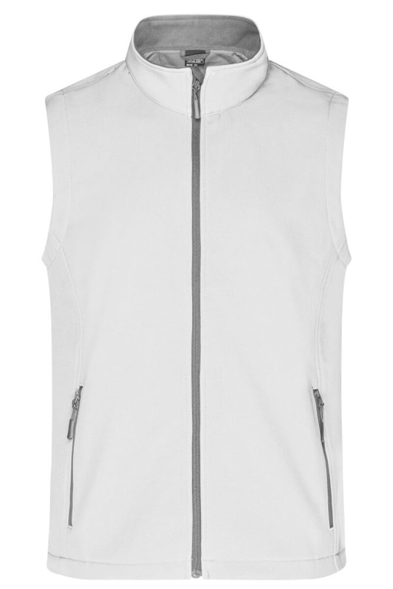 Pánská vesta James & Nicholson Promo softshell, bílá 3XL