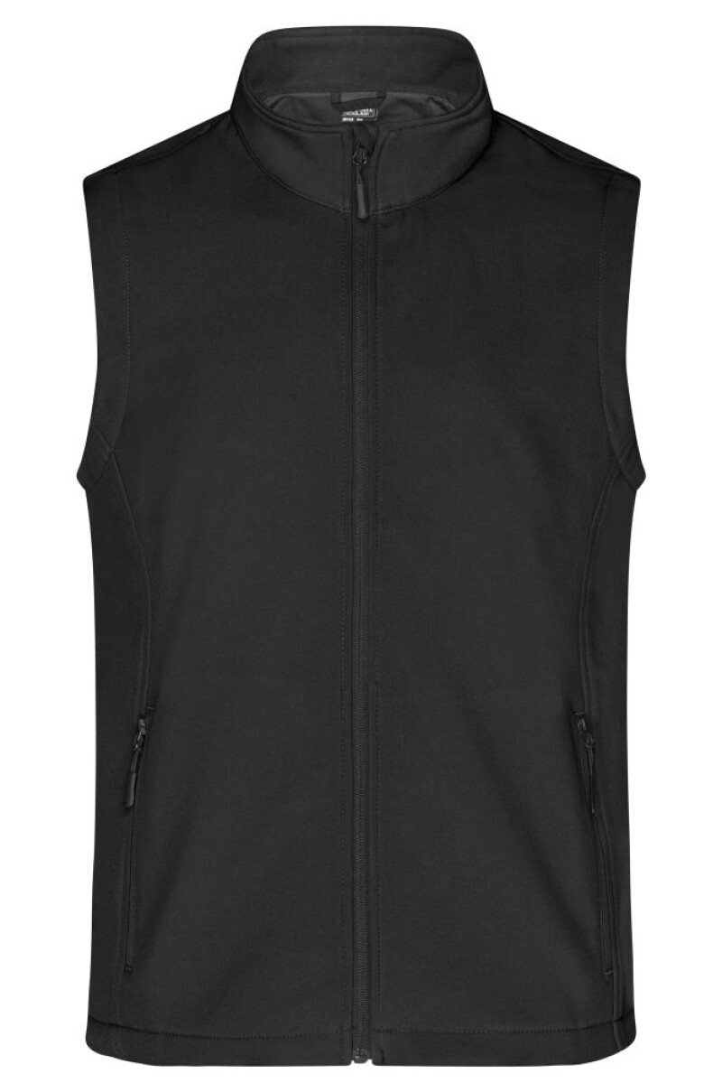 Pánská vesta James & Nicholson Promo softshell, černá, velikost 3XL