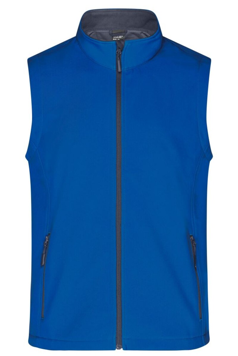 Pánská vesta James & Nicholson Promo softshell, královská modrá/námořní modrá, velikost 3XL
