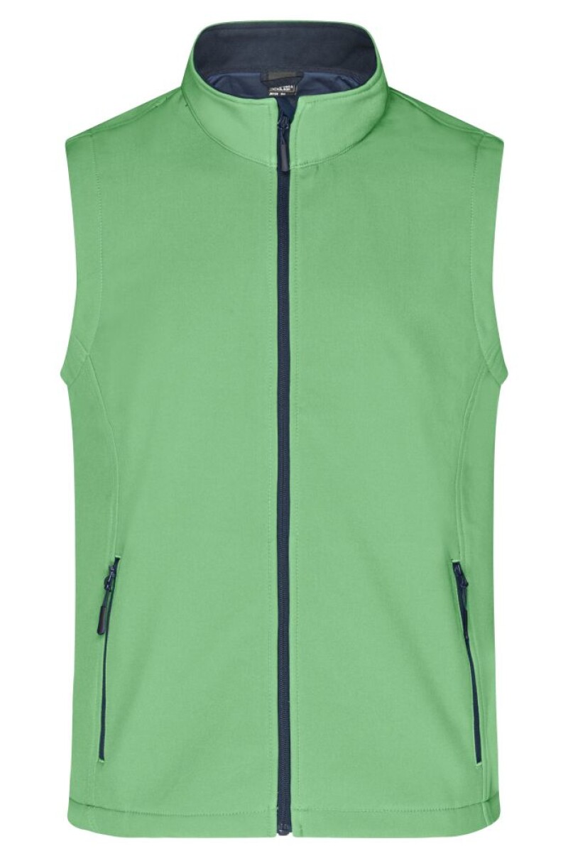 Pánská vesta James & Nicholson Promo softshell, zelená/námořní modrá, velikost XXL
