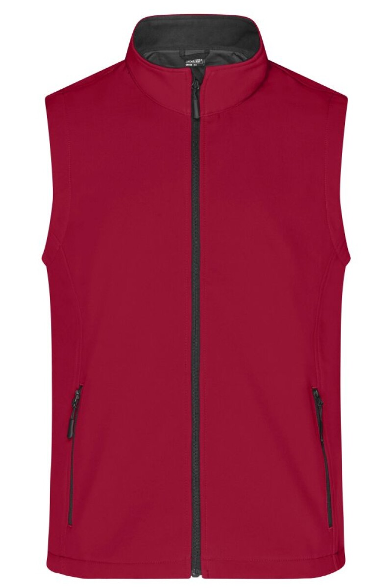 Pánská vesta James & Nicholson Promo softshell, červená/černá, velikost S