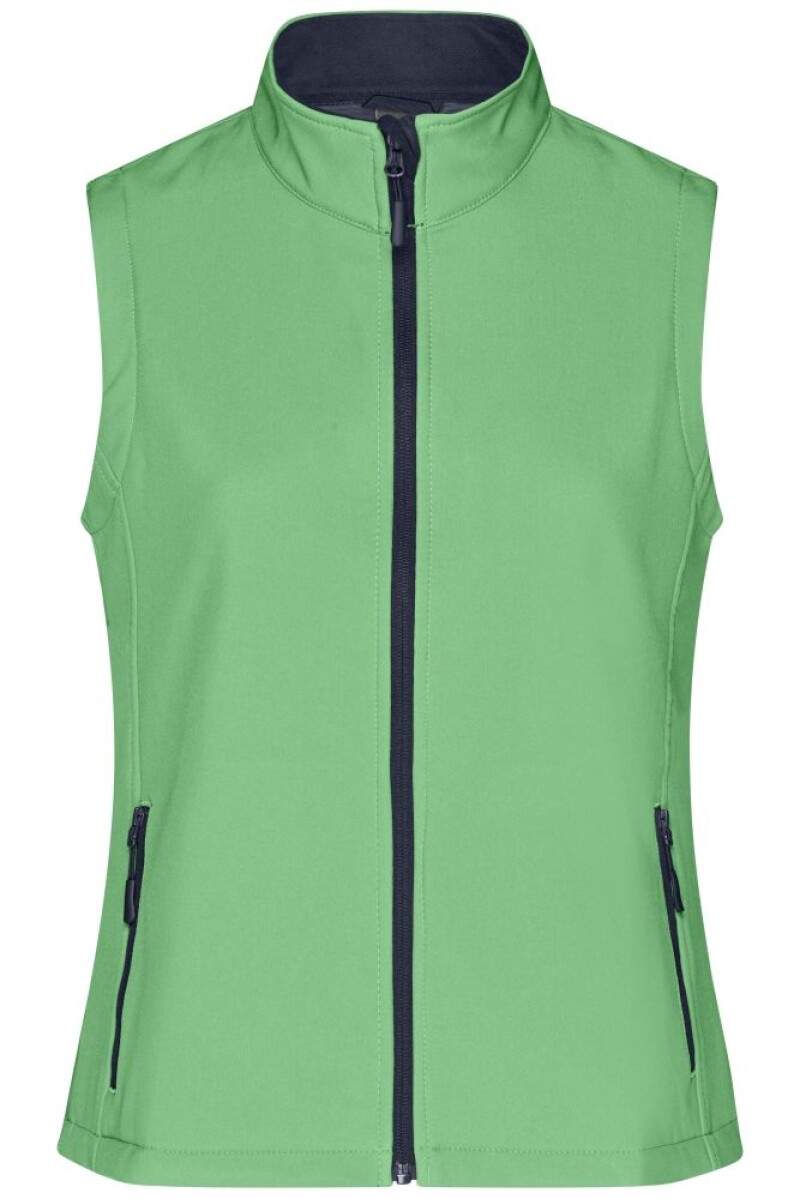 Dámská vesta James & Nicholson Promo softshell, zelená/námořní modrá, velikost M