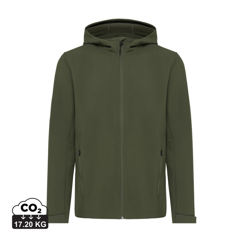 Pánská softshellová bunda z recyklovaného polyesteru, khaki, vel. S
