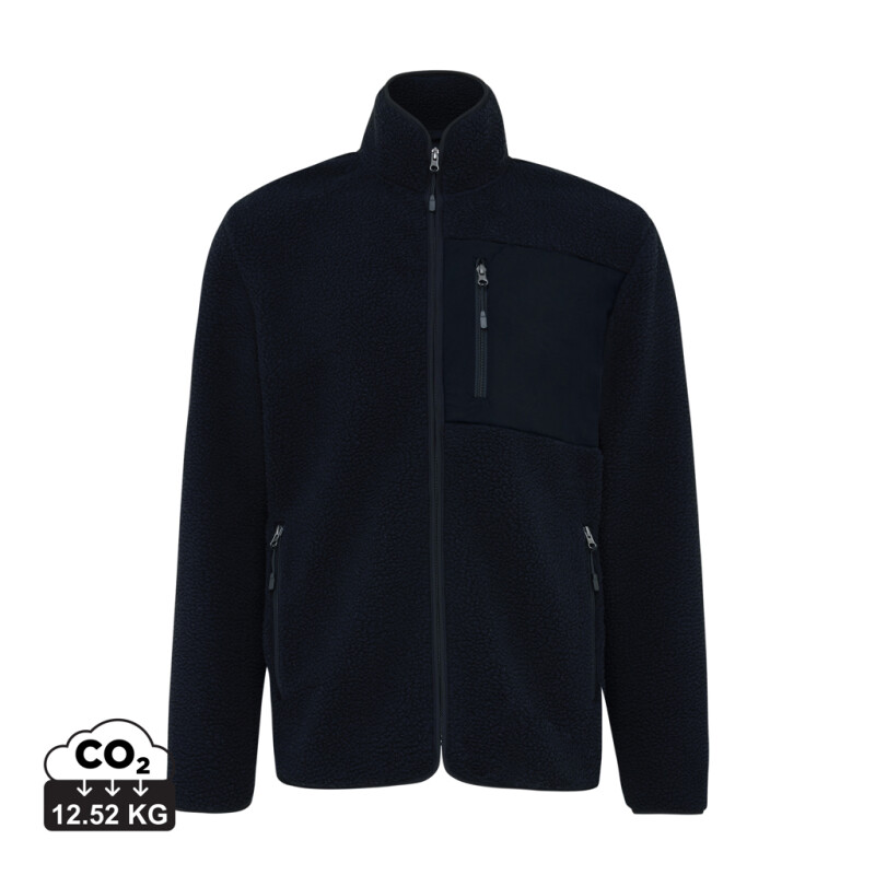 Fleecová bunda z recyklovaného polyesteru, černá, 3XL
