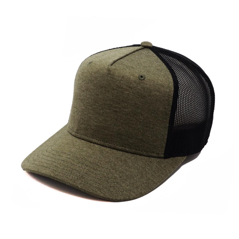Kšiltovka ve stylu snapback, se síťovinou v zadní části, vojenská zelená