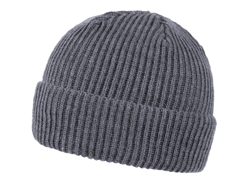 Pletená čepice s ohrnem, šedá