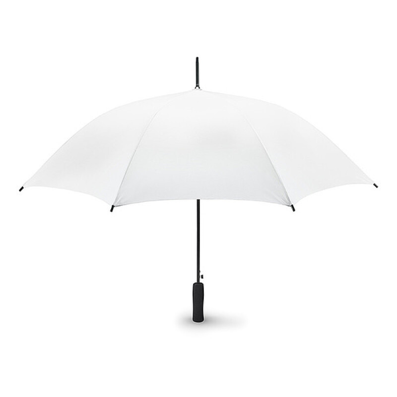 Automatický deštník 23", černá kovová konstrukce, bílý