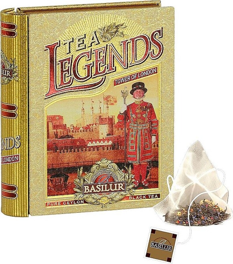 LEGETA Černé porcované čaje Basilur Legends Tower of London, plech pyramidové sáčky 5 x 2 g