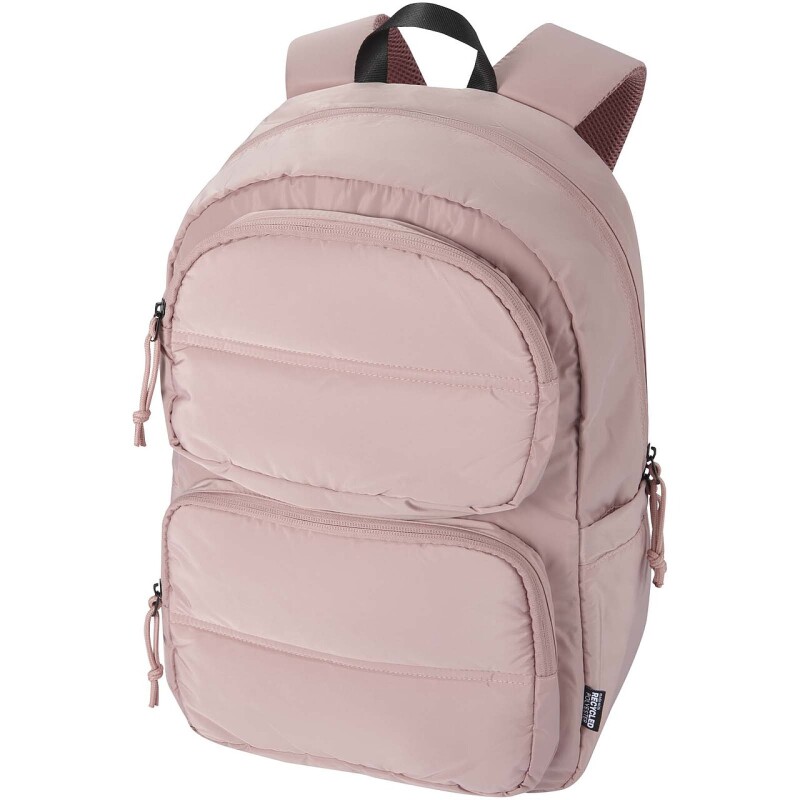 Batoh na notebook velikosti 15,6” z recyklovaného GRS, jemně růžová