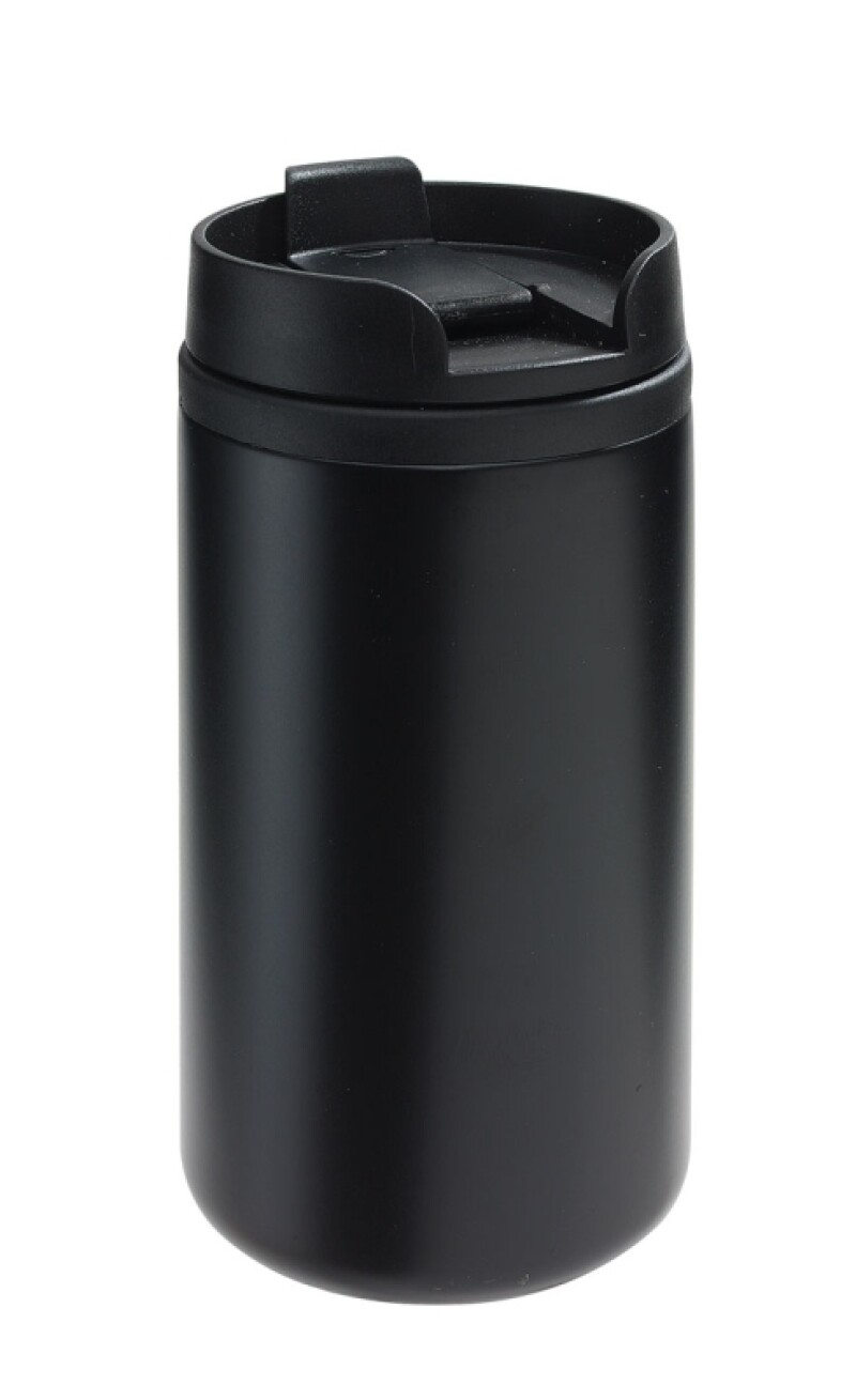 BEDYS Termohrnek 250ml, uvnitř plast, zvenku nerez, černý