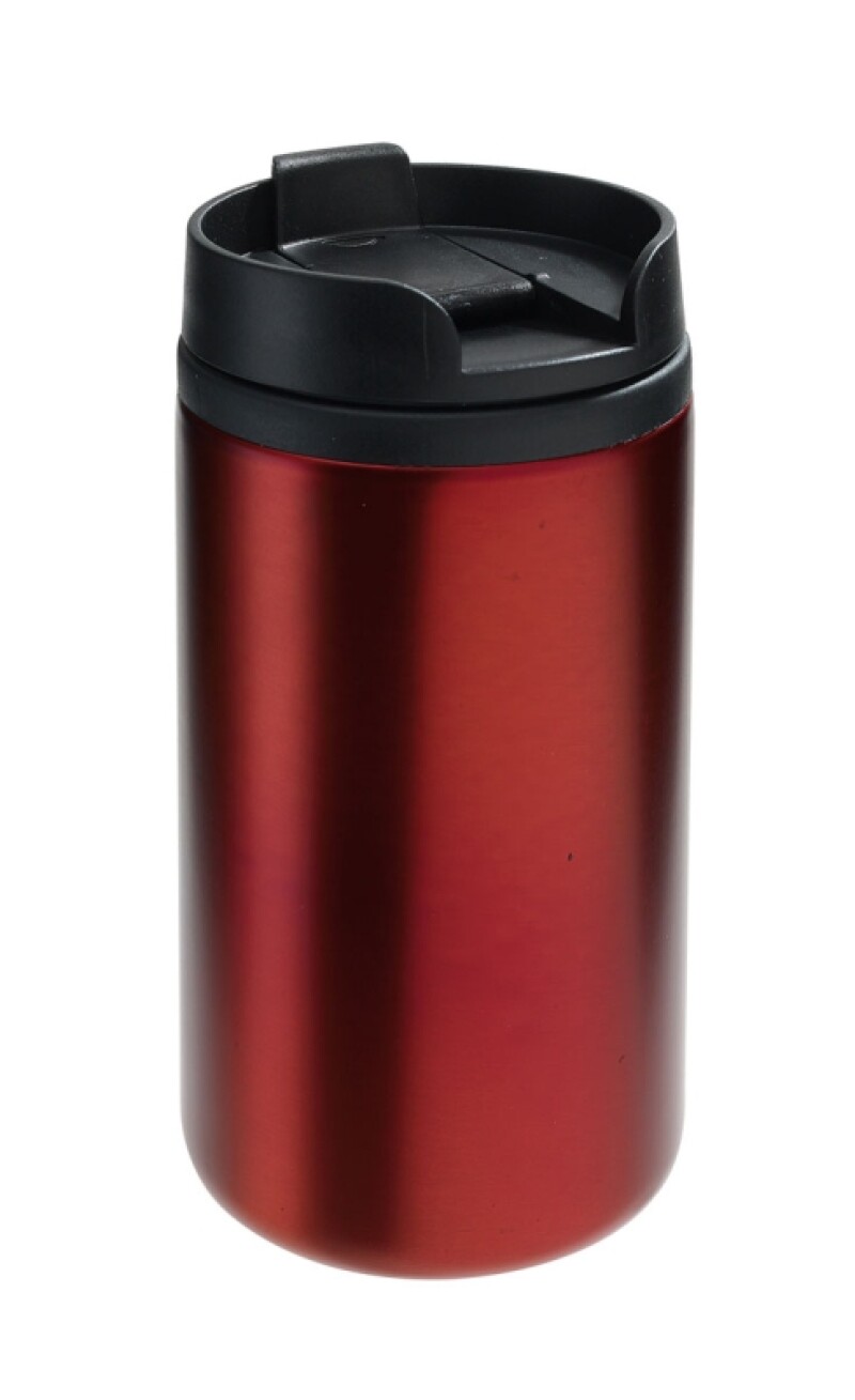 BEDYS Termohrnek 250ml, uvnitř plast, zvenku nerez, červený